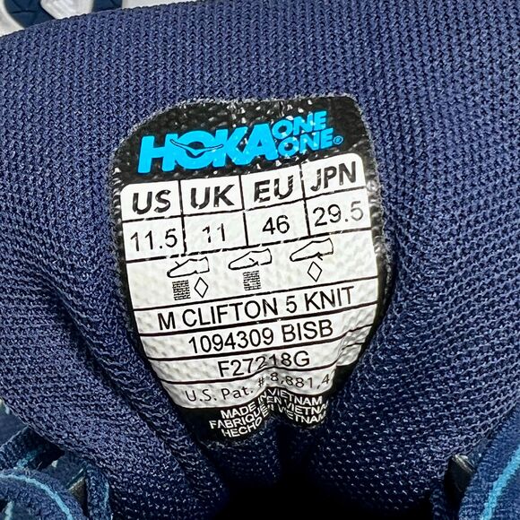 HOKA Clifton 5 Knit Running Shoe Men's Size 11.5 - Picture 10 of 10